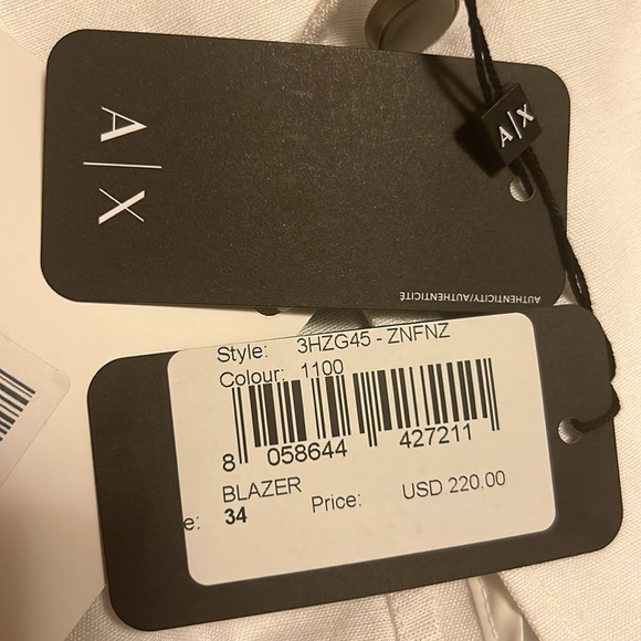 ARMANI EXCHANGE  Men’s Blazer color White size 34 - Picture 14 of 16